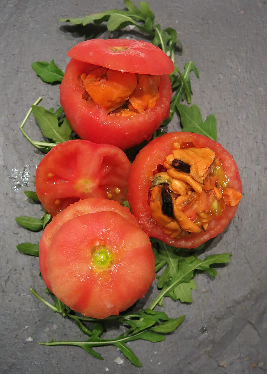 Receta Tomate Relleno de Mejillones en escabeche